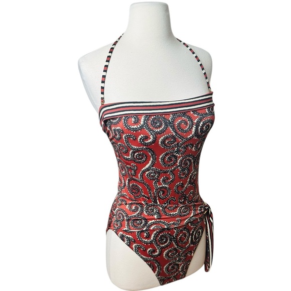 TORY BURCH STRAPLESS SWIRL ONE PIECE - Picture 8 of 8